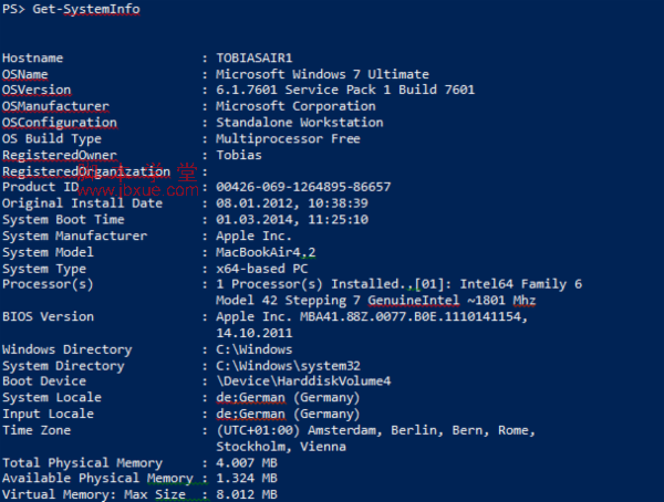 <a href=http://www.jb200.com/powershell/ target=_blank class=infotextkey>powershell</a>ȡϵͳϢ ͼ1